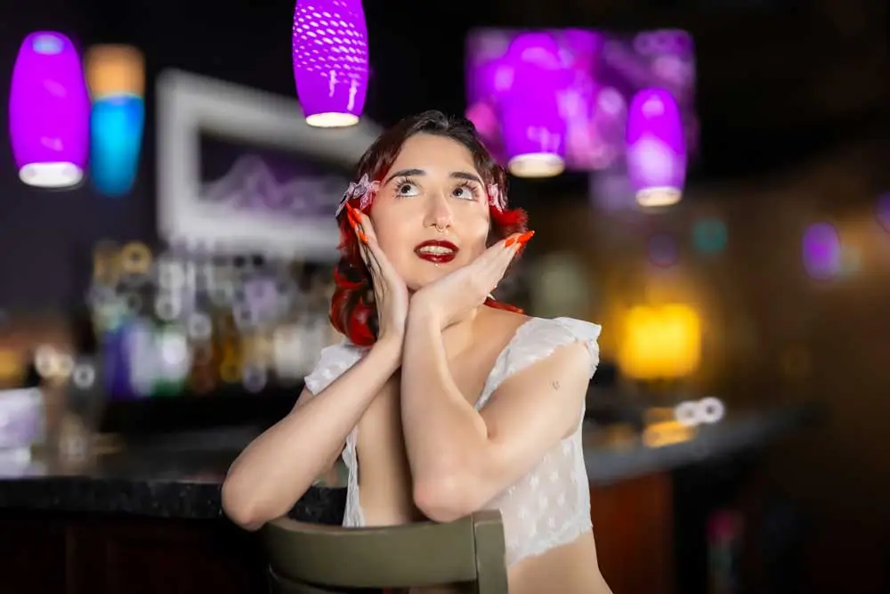 Beautiful Entertainer at Club 390 posing